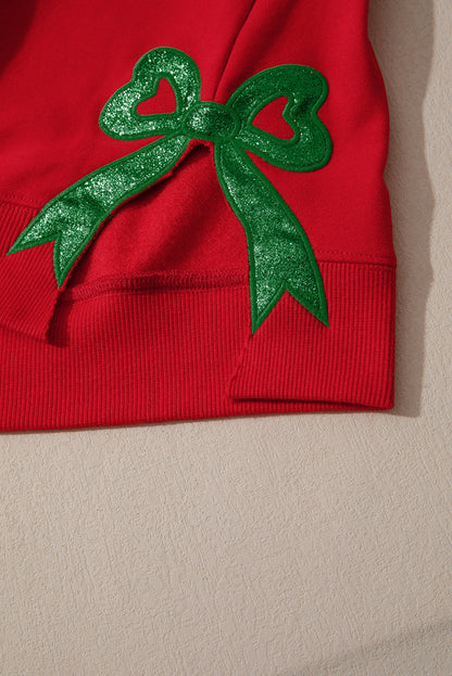 Paulina Bow Decor Christmas Sweatshirt