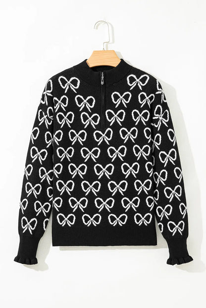 Elizabeth Shoulder Zipped Collar Sweater