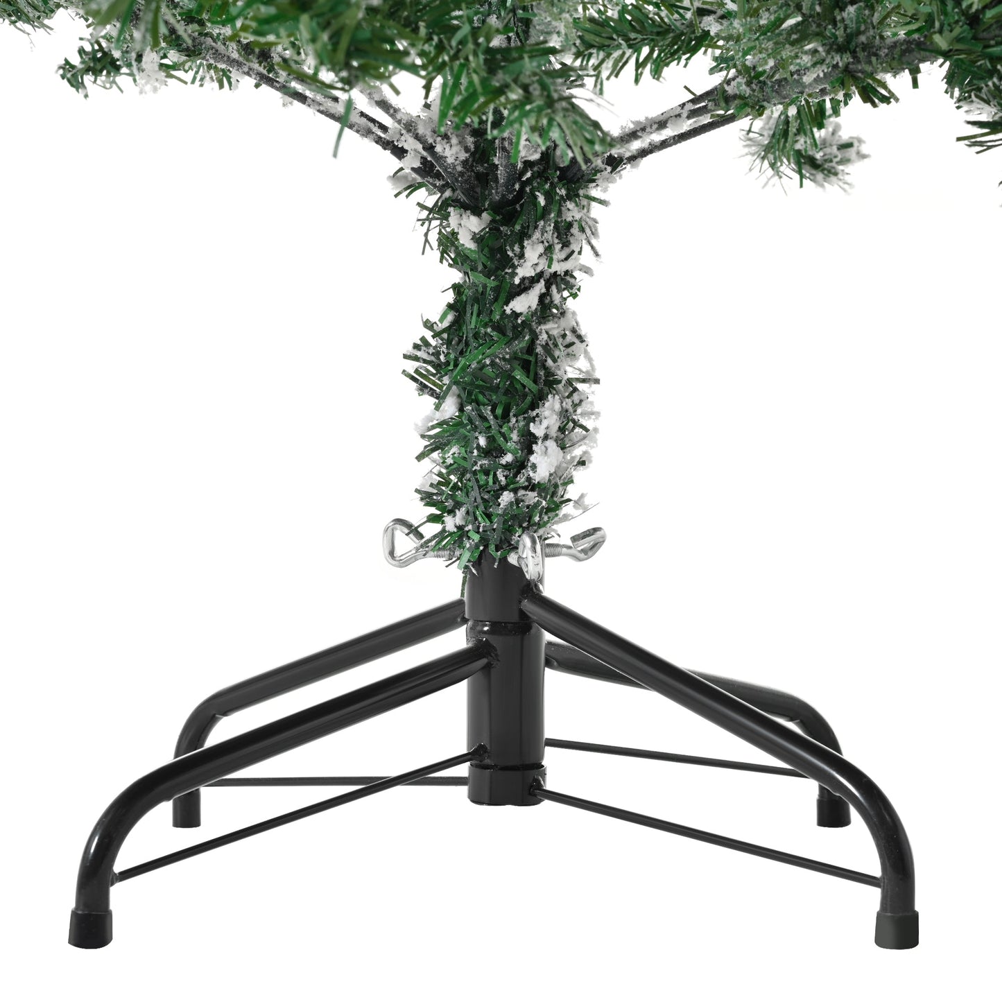 Unlit 7FT Snowy PE PVC Mixed Christmas Tree with Full Branch Tips in Sangria Beech