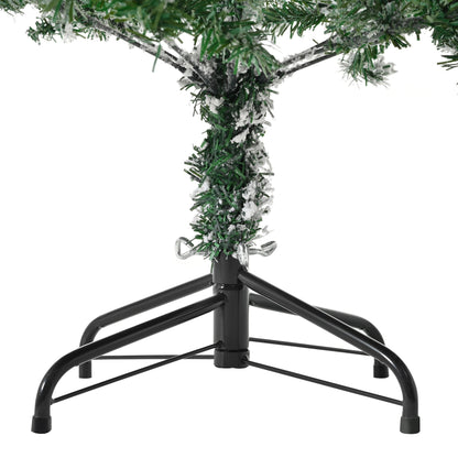 Unlit 7FT Snowy PE PVC Mixed Christmas Tree with Full Branch Tips in Sangria Beech