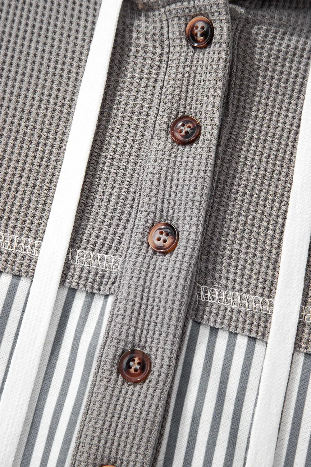 Taytum Patchwork Drawstring Hooded Long Sleeve Top