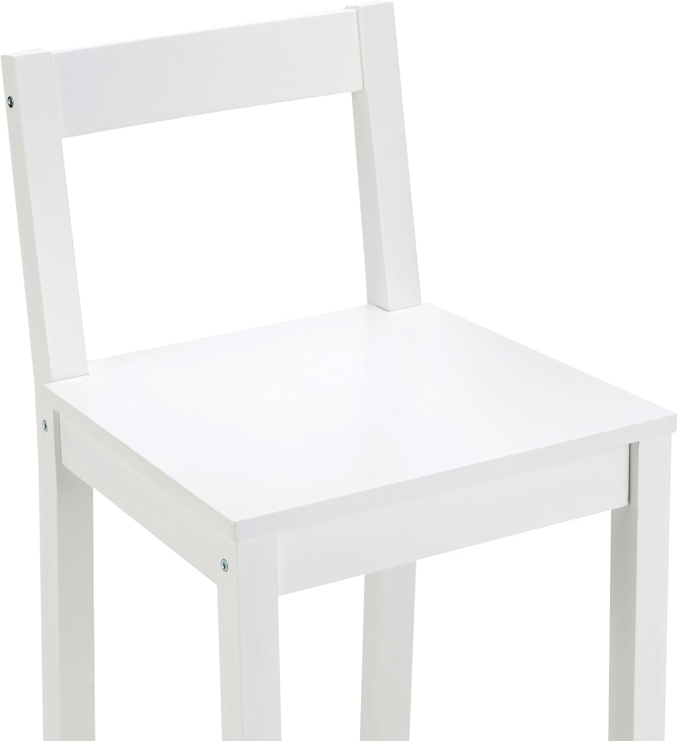 White Wooden Bar Stool With Backrest, Counter Height ShipItFurniture
