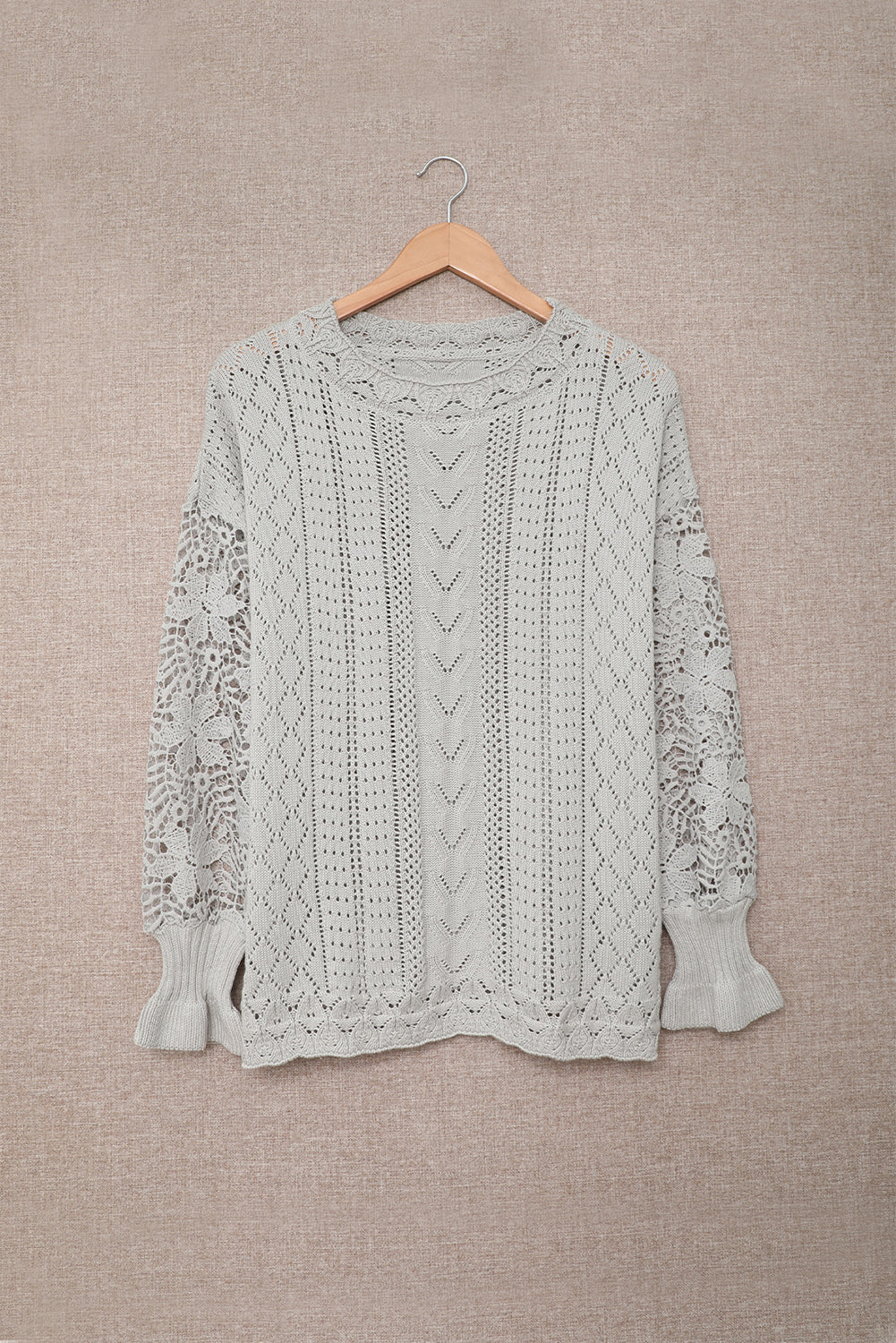 Scarlett Lace Pointelle Knit Sweater