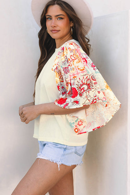Sariyah Floral Half Batwing Sleeve Blouse