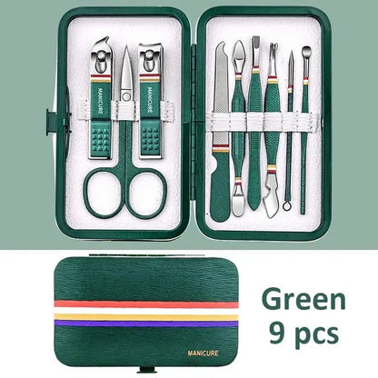 6-9 Pcs Manicure Set with Leather Case Professional - Get it from Bo