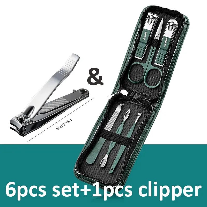 6-9 Pcs Manicure Set with Leather Case Professional - Get it from Bo