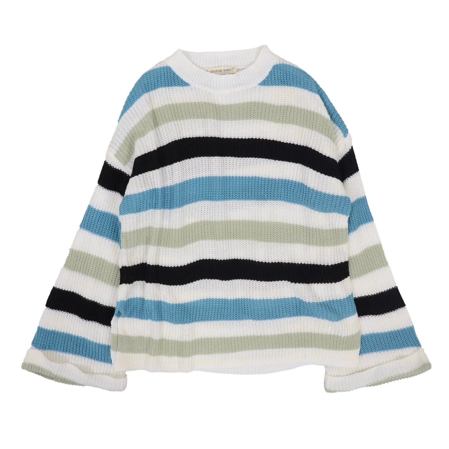 Striped Bell Sleeve Light Sweater