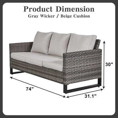 6 Piece Outdoor Furniture Patio Wicker Sofa Set, Oversize Outdoor Swivel Rocker Chairs with Rattan Ottomans, Conversation Sets Patio Furniture Come with Removable Washable Cushion - Get it from Bo
