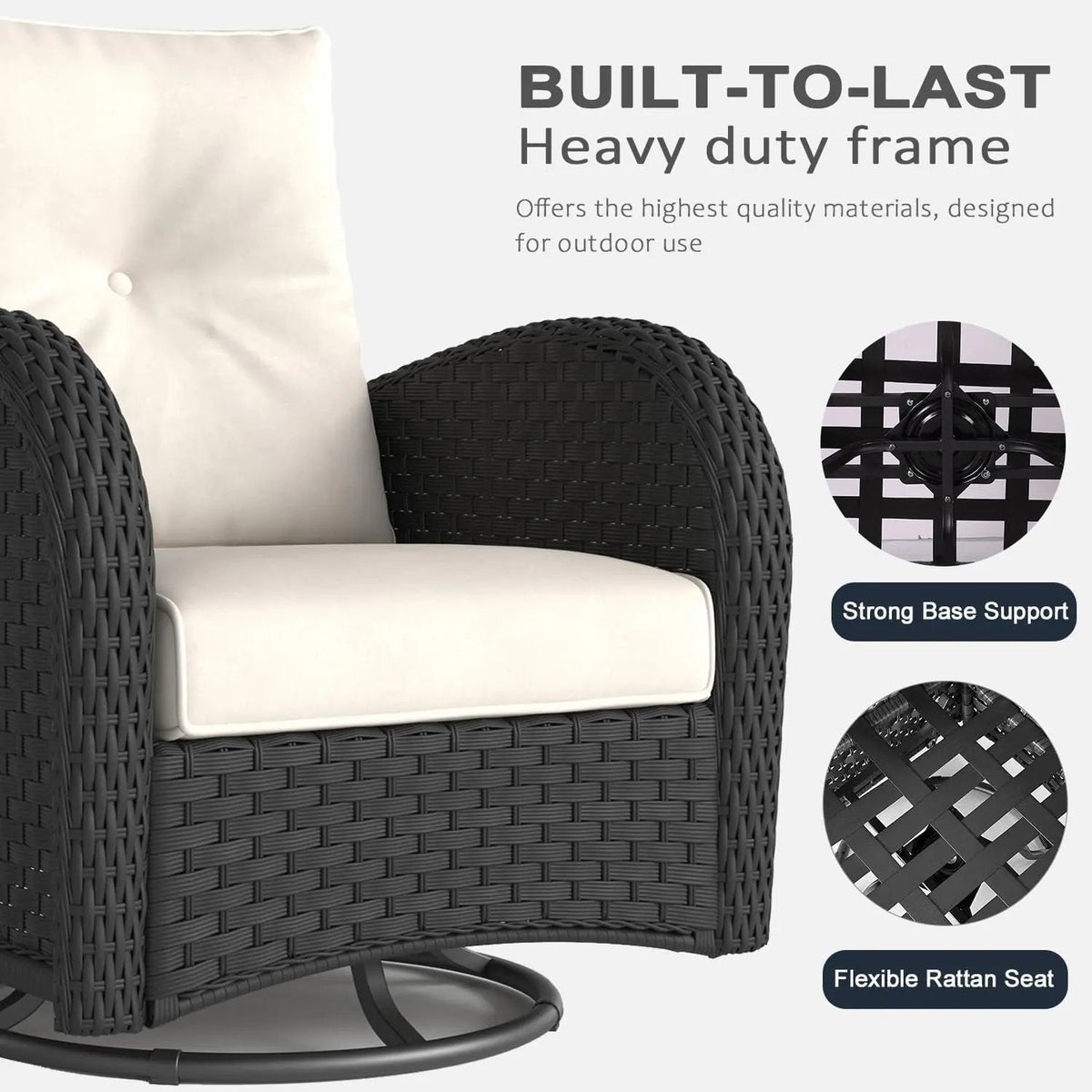 6 Pieces Outdoor Patio Furniture Set, Rattan Wicker Sectional Swivel Rocker Chairs Sets - Get it from Bo