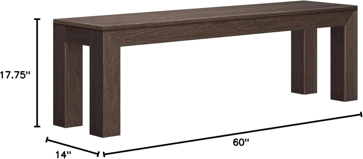 60 Inch Dining Bench for Dining Room, Bench for 72 Inch Table Kitchen Dining Seat, Wooden Outdoor Bench, Solid Wood Entryway Bench, Walnut Wirebrush - Get it from Bo