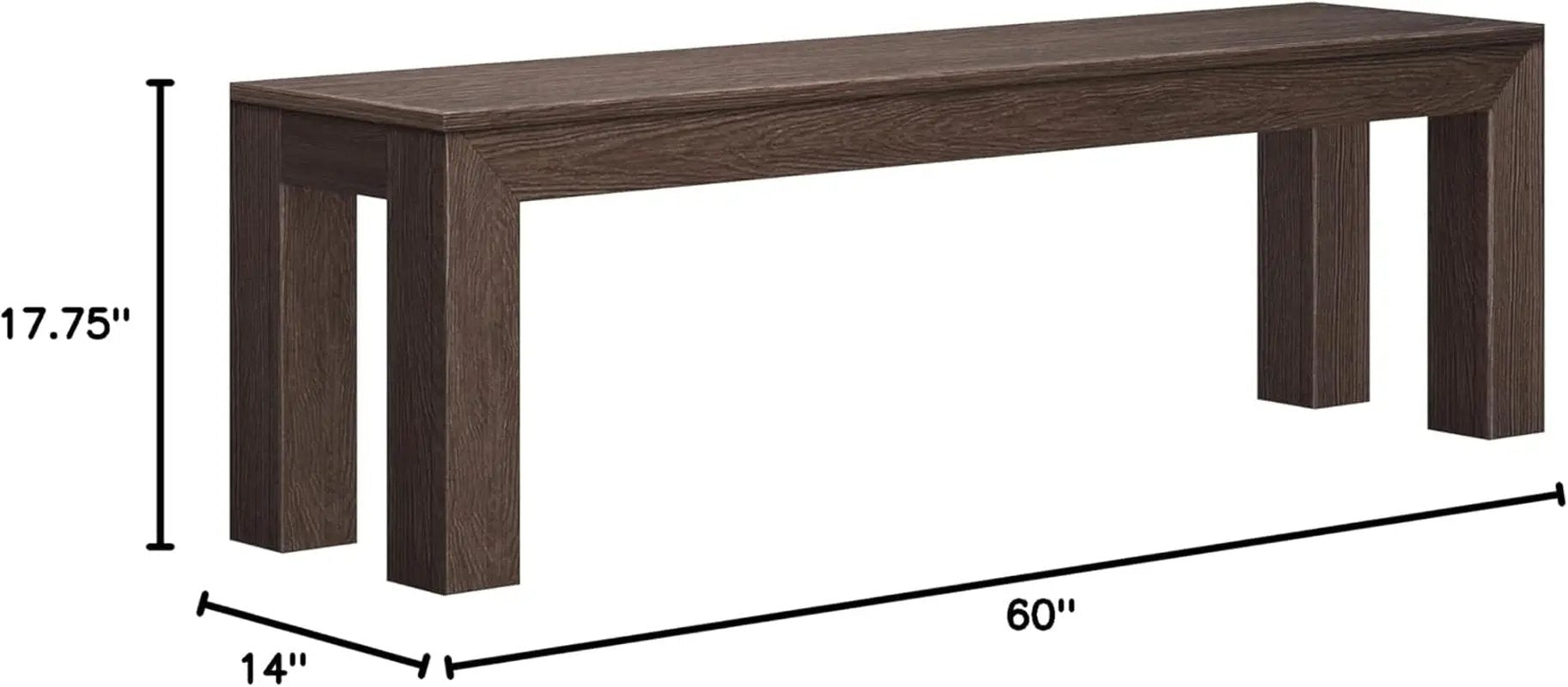 60 Inch Dining Bench for Dining Room, Bench for 72 Inch Table Kitchen Dining Seat, Wooden Outdoor Bench, Solid Wood Entryway Bench, Walnut Wirebrush - Get it from Bo