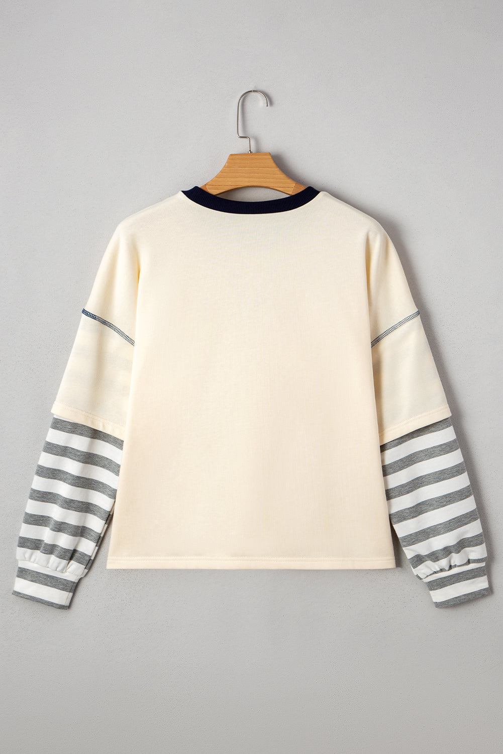 Ashley Striped Long Sleeve Two-in-one Top Threaded Pear