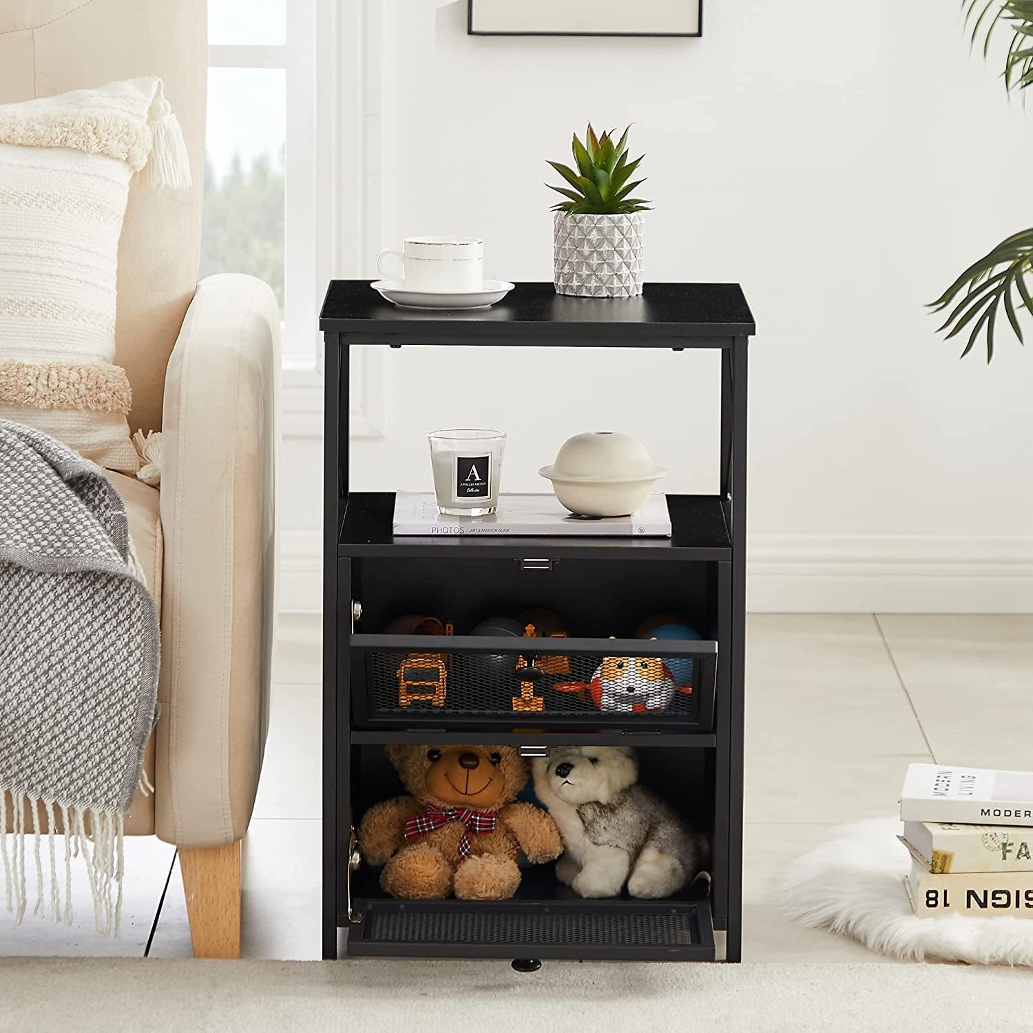 X-Design Retro Black Nightstand ShipItFurniture