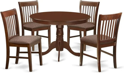 Mahogany 5-Piece Dining Table Set ShipItFurniture