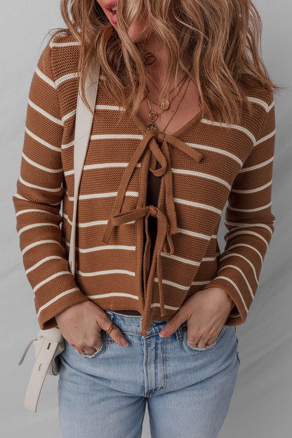 Lilly Striped Knit Cardigan Sweater