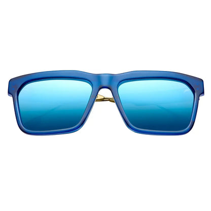 Deano: Matte Midway Blue - Antique Brass / Pacific Blue Flash Lens - Get it from Bo