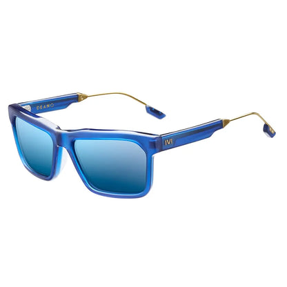 Deano: Matte Midway Blue - Antique Brass / Pacific Blue Flash Lens - Get it from Bo