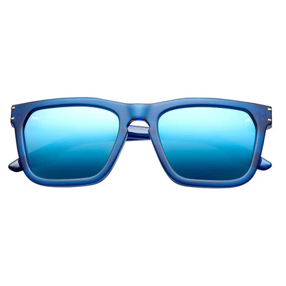 Gravitas: Matte Midway Blue - Antique Brass / Pacific Blue Flash Lens - Get it from Bo