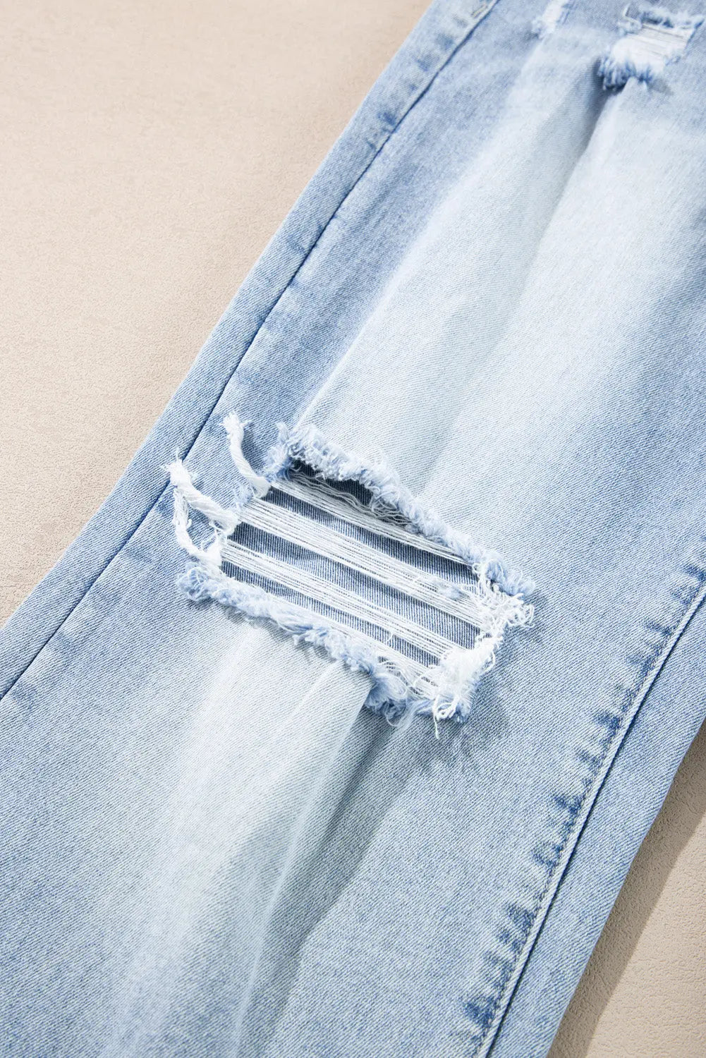 Saige Wash Distressed Straight Jeans