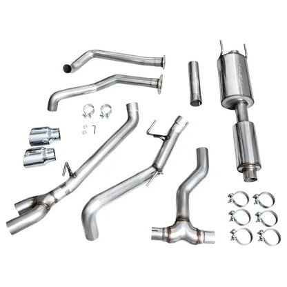 AWE 0FG Exhaust for 3rd Gen Toyota Tundra - Dual Chrome Silver Tips NP Motorsports