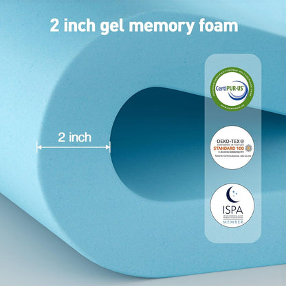 Queen Size Dual Layer Memory Foam Mattress Topper