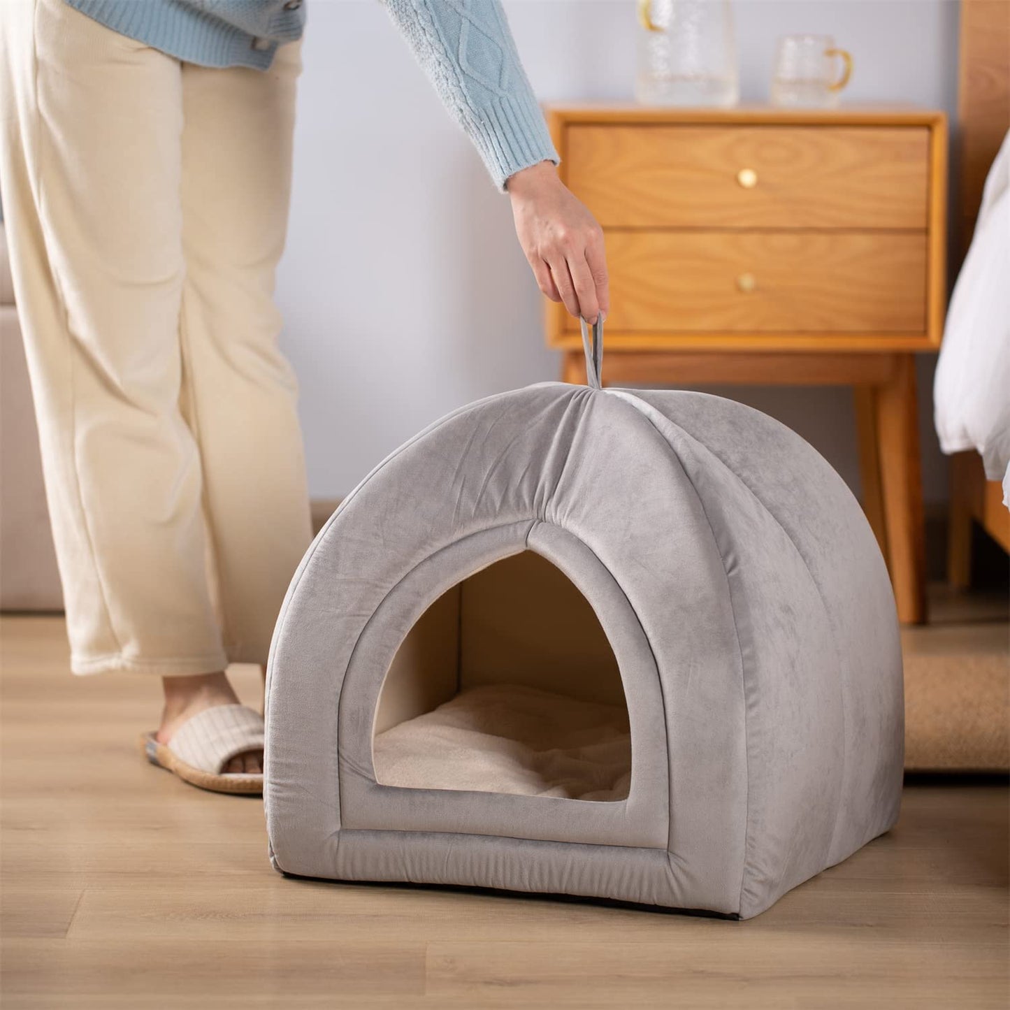 Kasentex Cat Bed, Lovely Tent with Removable Washable Pillow Cushion Kasentex
