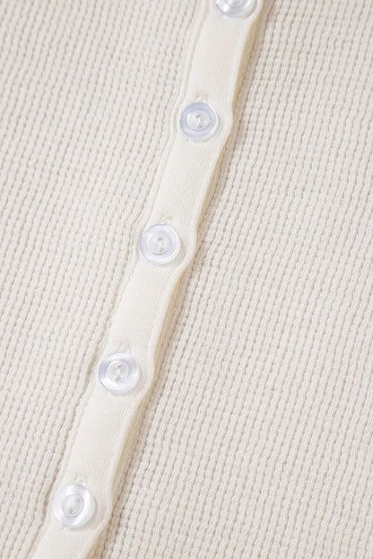 Teresa Color Waffle Half Long Sleeve Top