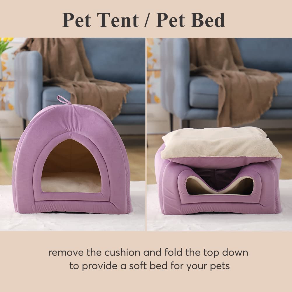 Kasentex Cat Bed, Lovely Tent with Removable Washable Pillow Cushion Kasentex