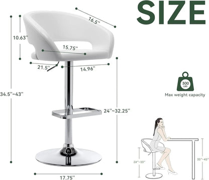 Adjustable Swivel Bar Stool with Arms and Footrest-1