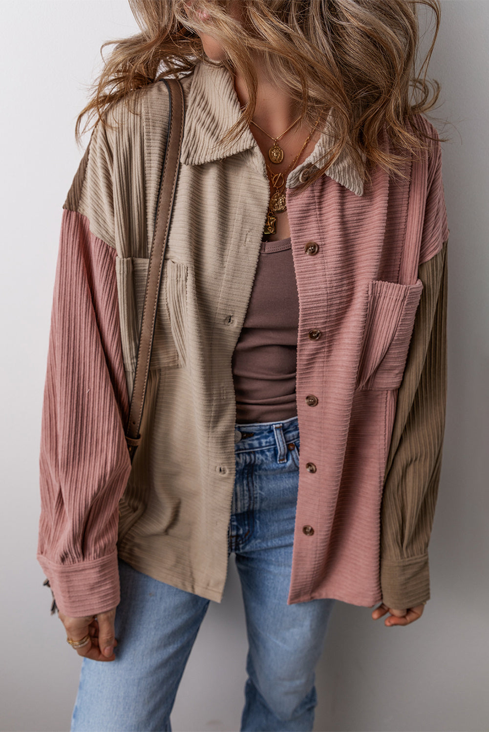 Abigail Block Chest Corduroy Shacket