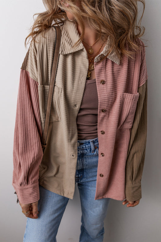 Abigail Block Chest Corduroy Shacket
