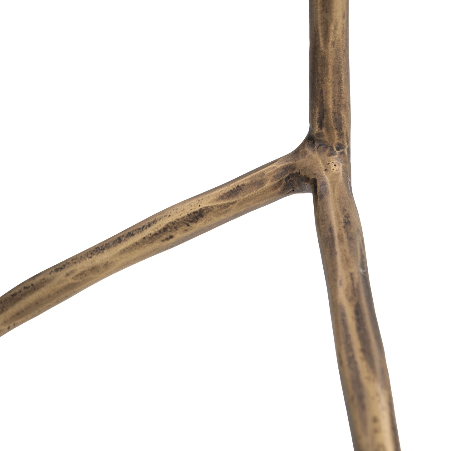 23" Black and Brown Iron Pedestal End Table