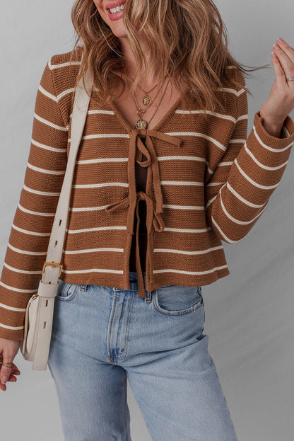 Lilly Striped Knit Cardigan Sweater