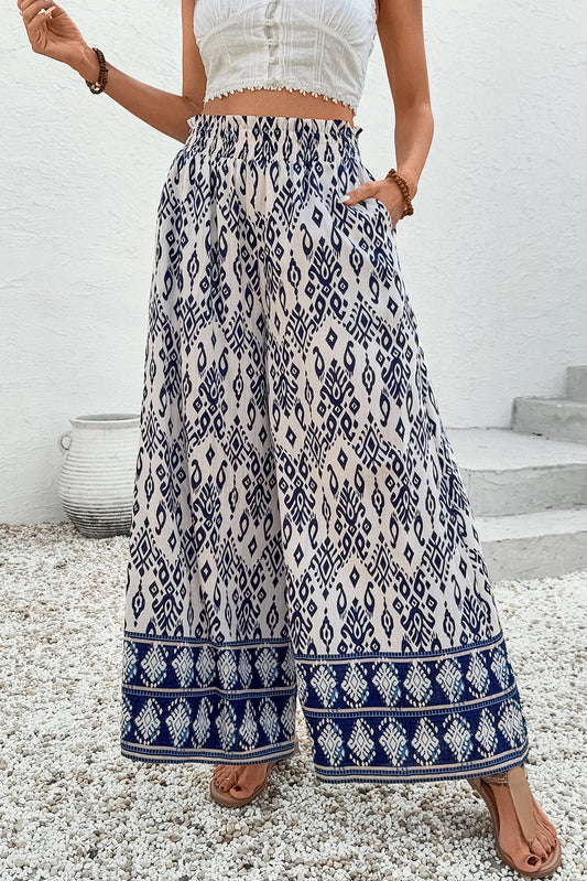 Giovanna Boho Pattern High Waist Wide Leg Loose Pants