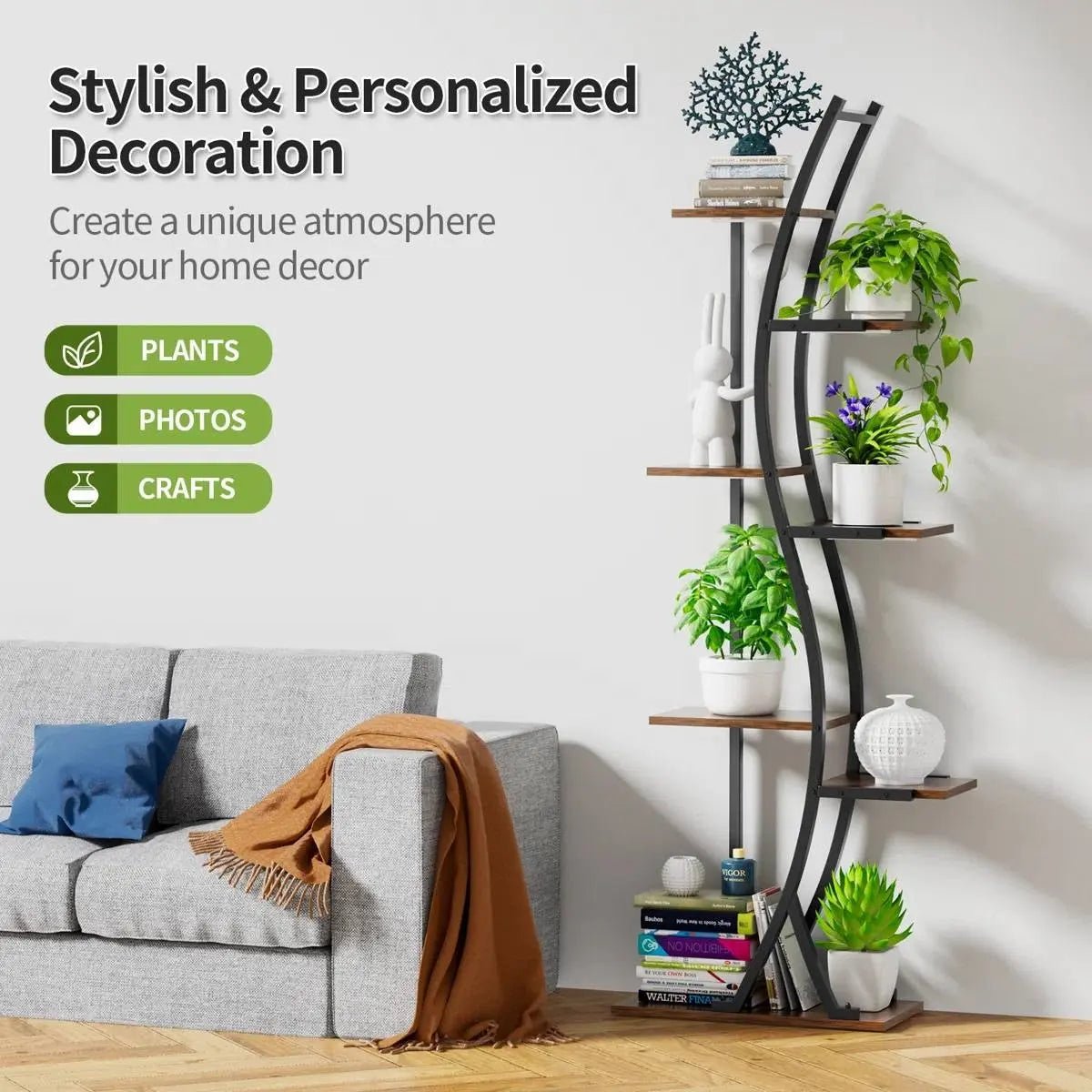 63-inch Tall Modern 6-Shelf Indoor Plant Stand Shelving Unit - Get it from Bo