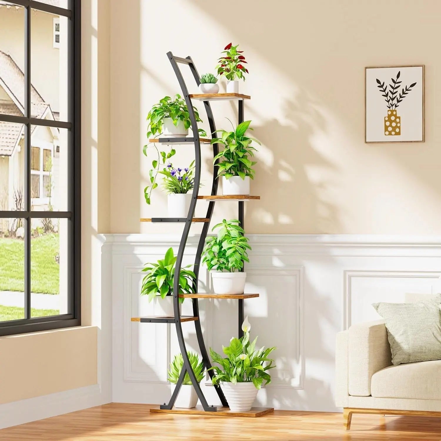 63-inch Tall Modern 6-Shelf Indoor Plant Stand Shelving Unit - Get it from Bo