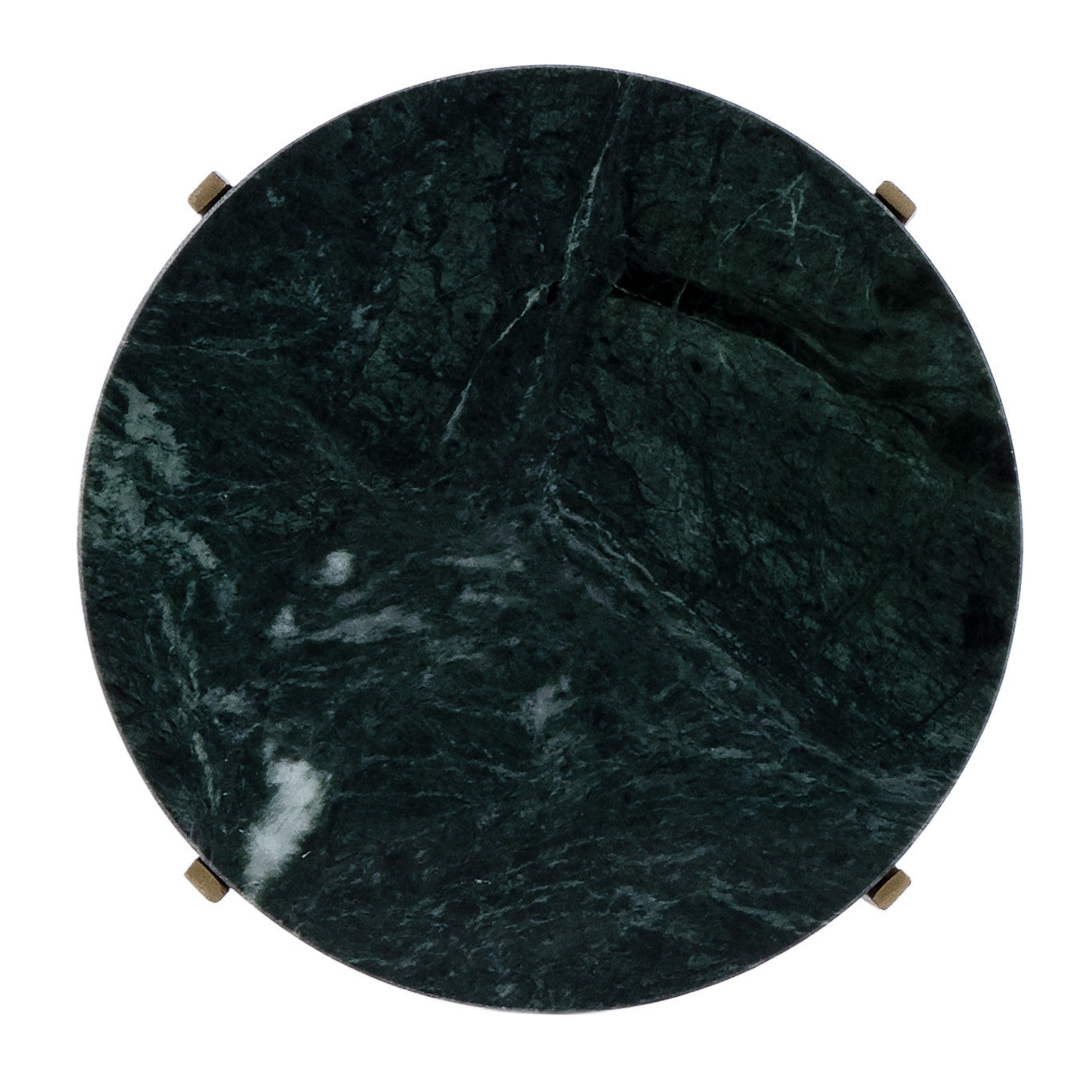 21" Green and Gold Marble and Iron Round End Table