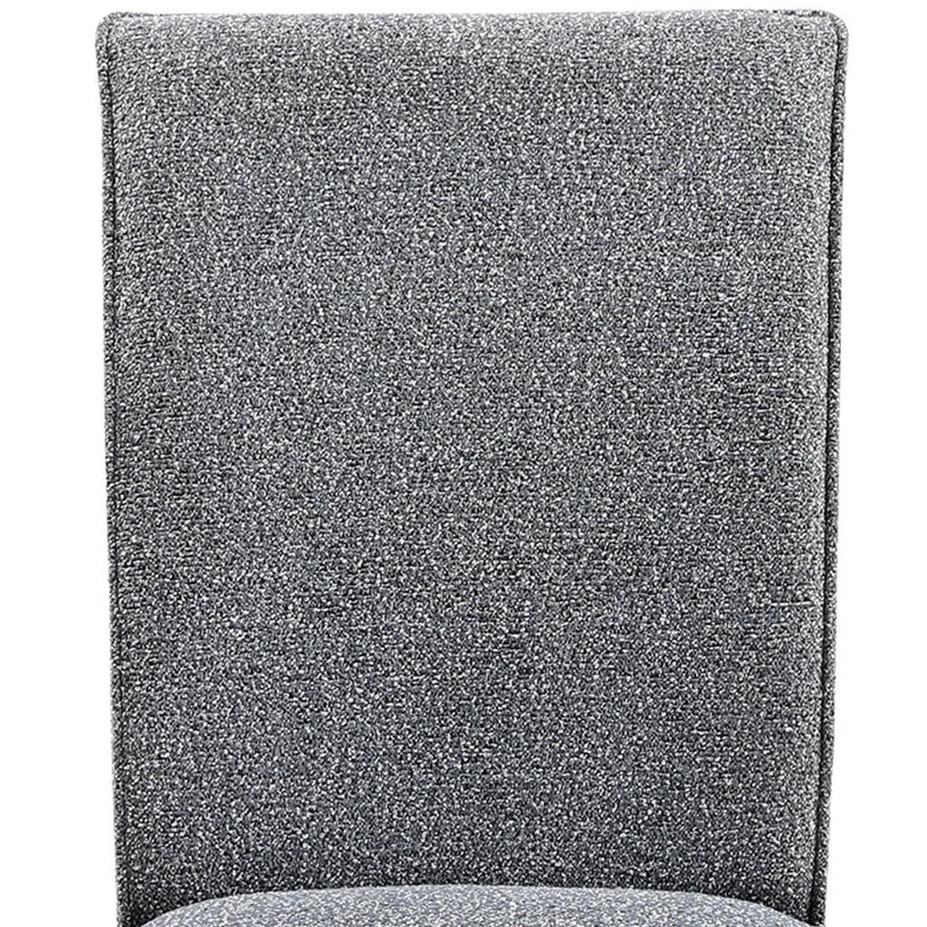 Set of Two Gray Upholstered Fabric Dining Side Chairs