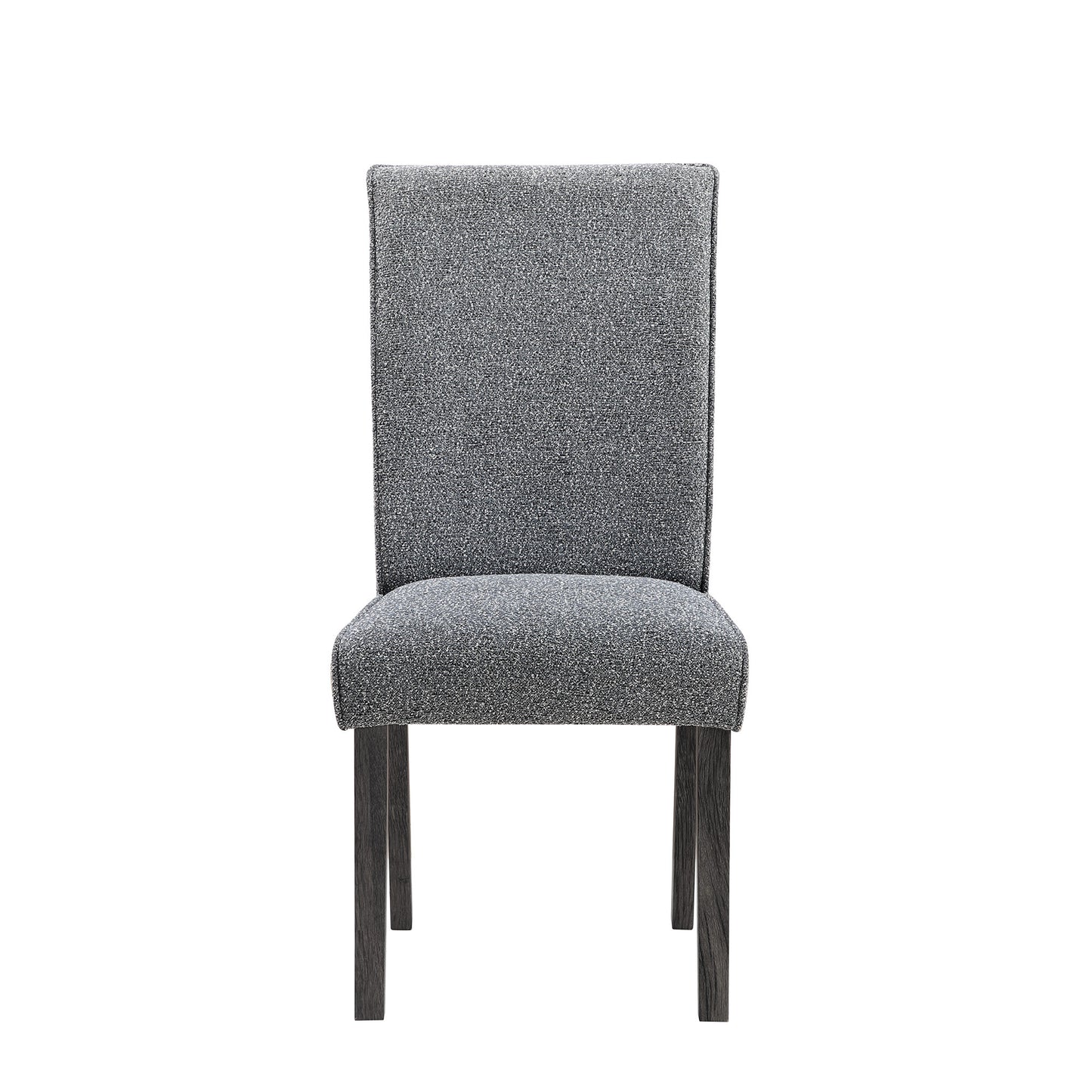 Set of Two Gray Upholstered Fabric Dining Side Chairs