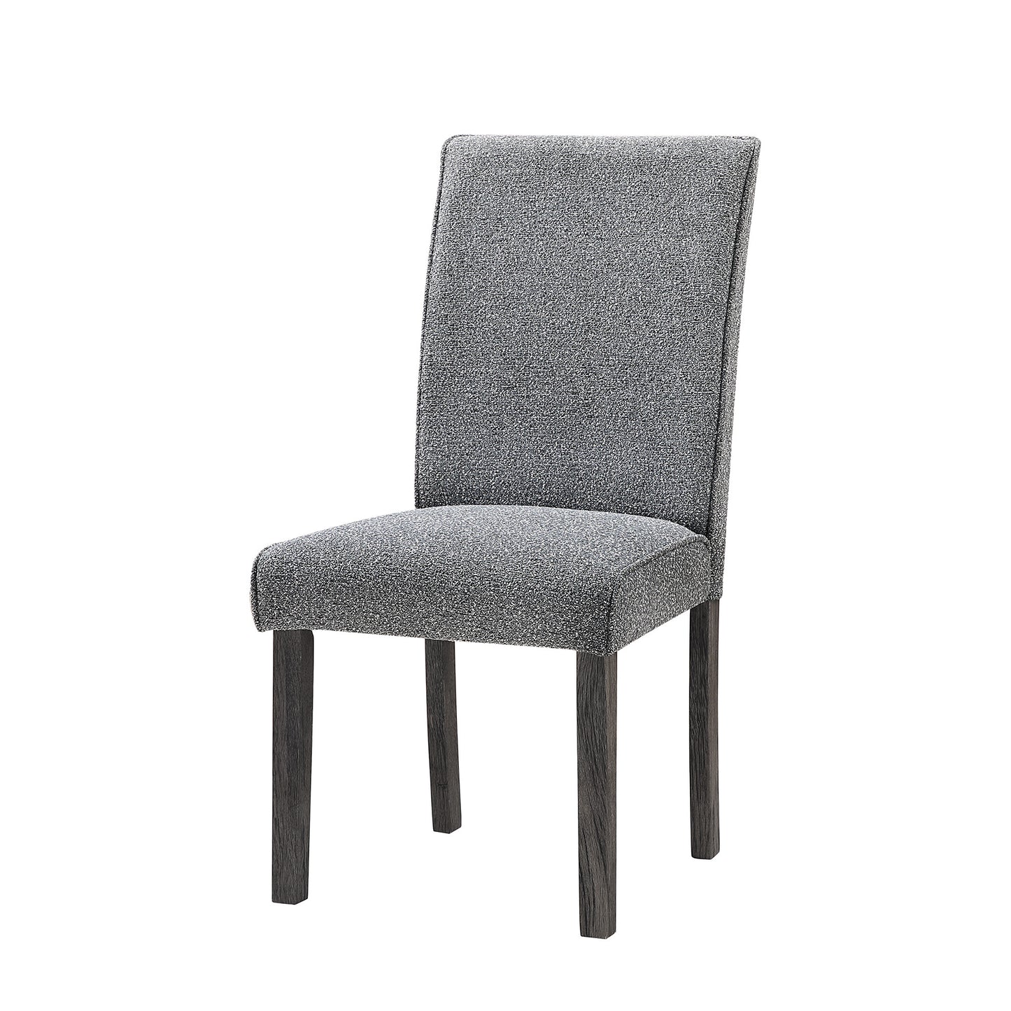 Set of Two Gray Upholstered Fabric Dining Side Chairs
