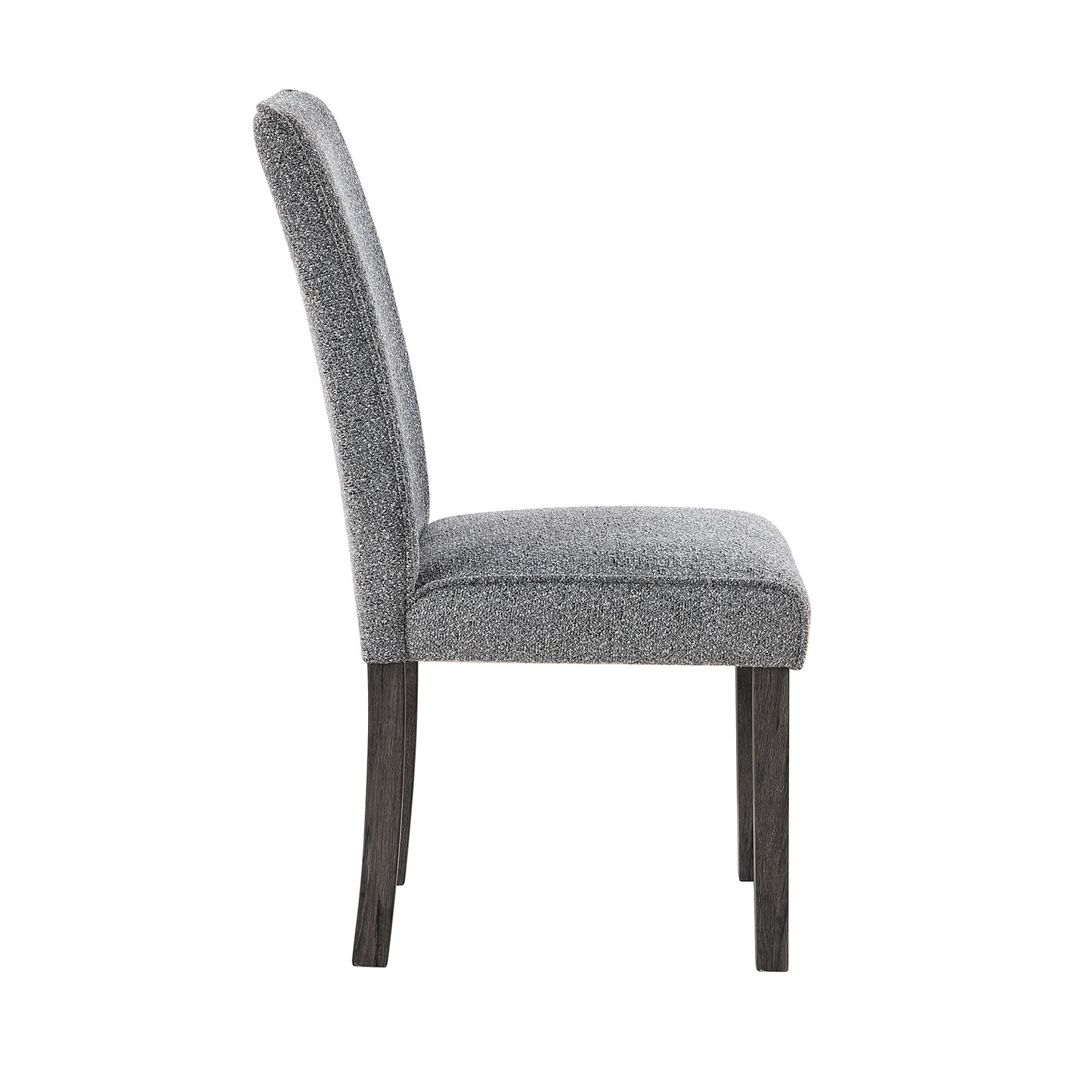 Set of Two Gray Upholstered Fabric Dining Side Chairs