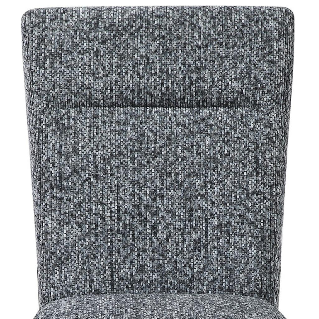 Set of Two Gray and Brown Upholstered Fabric Dining Side Chairs