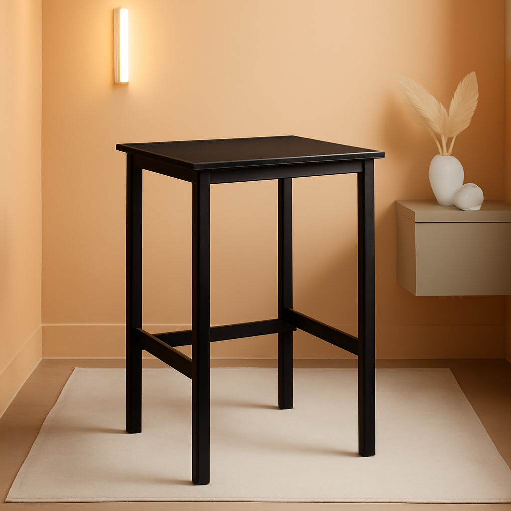 Bar Table 23.6Inch Ebony Black Industrial Grade Durable ShipItFurniture