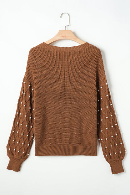 Evelyn Beaded Drop Shoulder Sweater