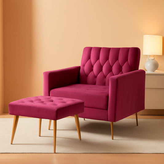 Accent Chair Recliner With Adjustable Armrests Fuchsia ShipItFurniture