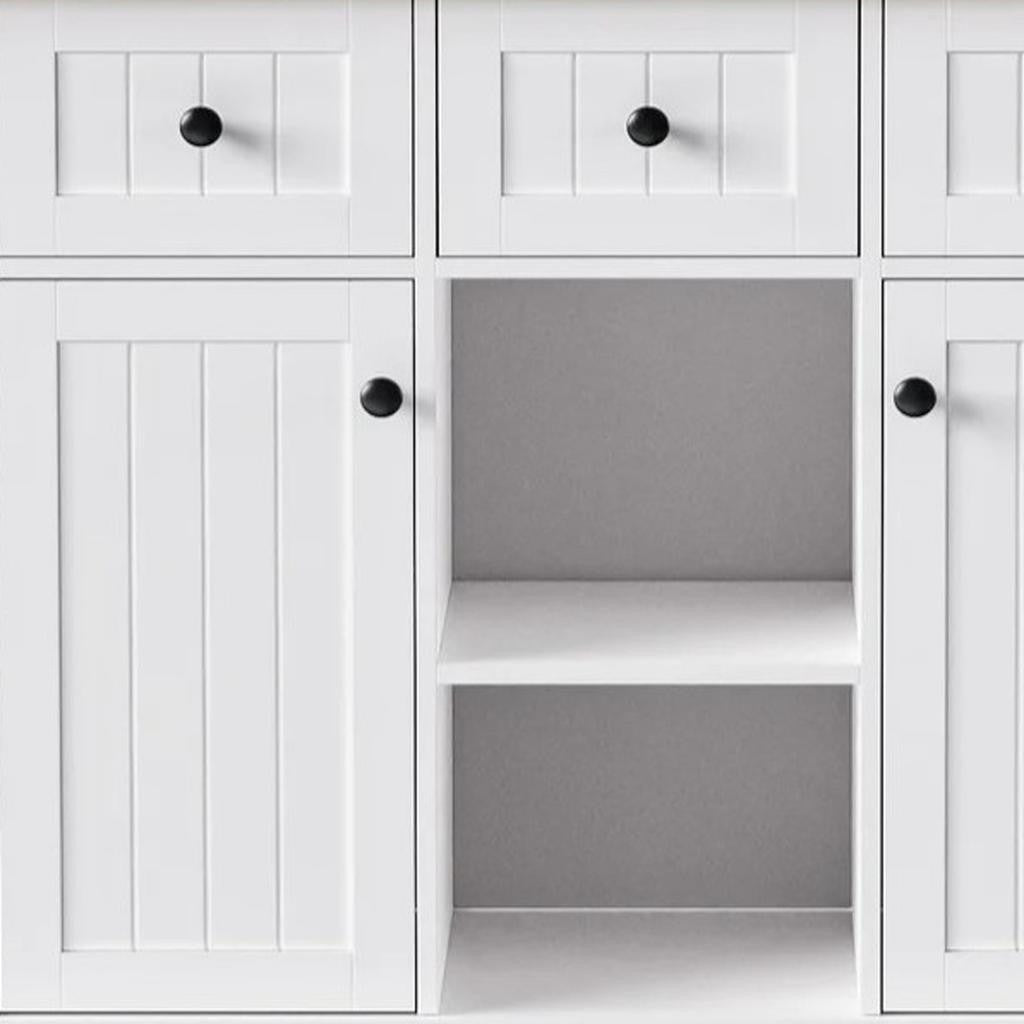53" White Wood Rolling Kitchen Island With Storage