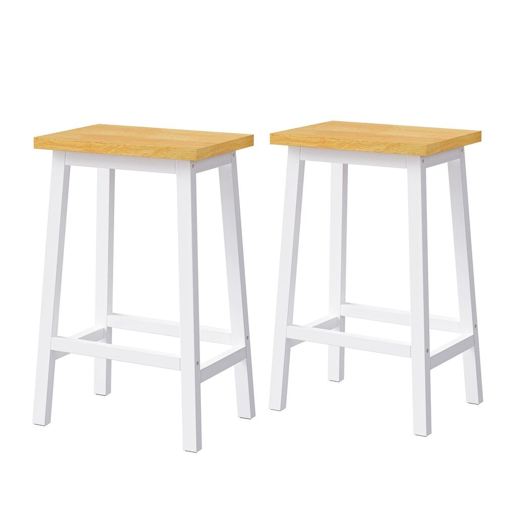 45" White Wood Rolling Kitchen Island Set With Storage
