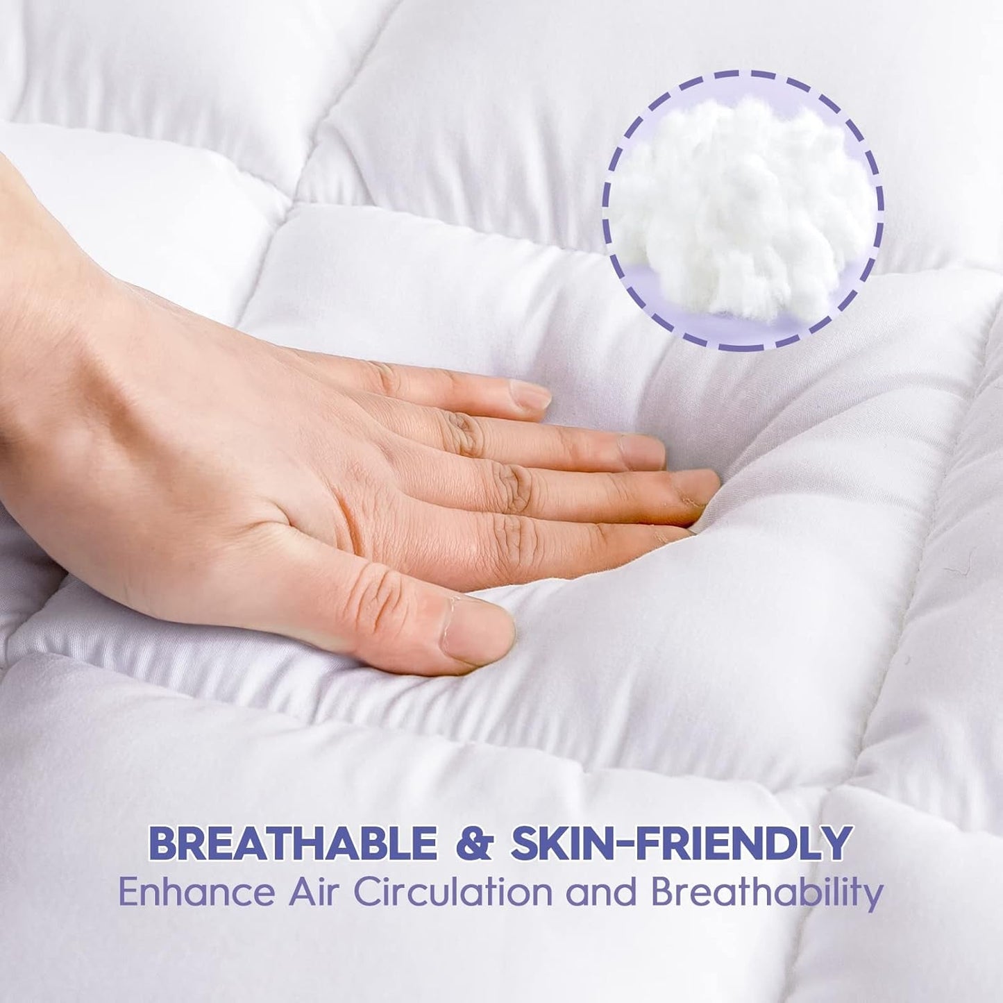 Queen Size Dual Layer Memory Foam Mattress Topper