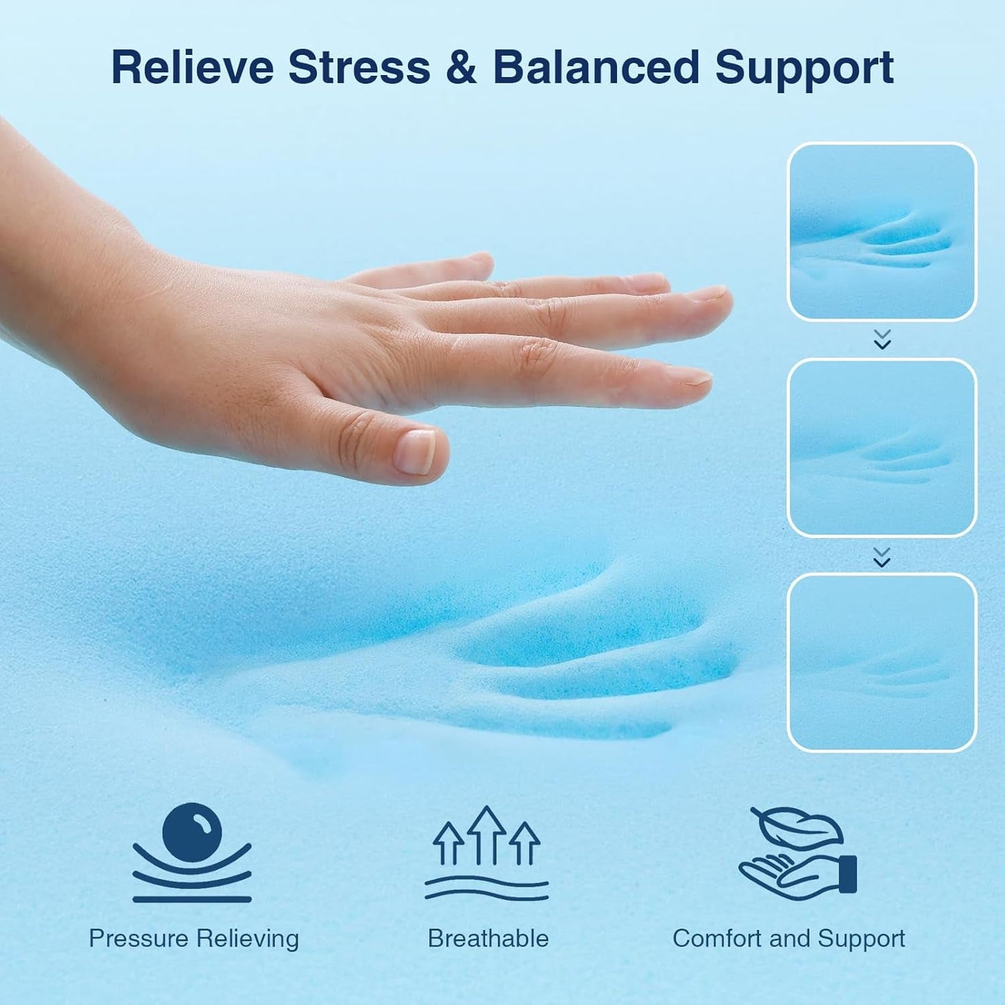 Dual Layer King Size Memory Foam Mattress Topper