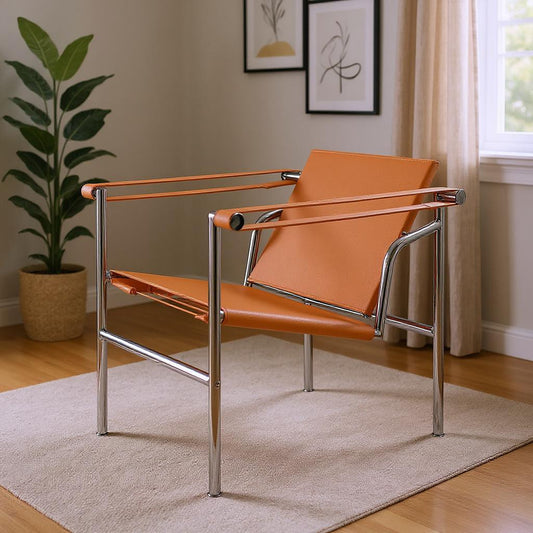 24" Silver Stainless Steel Arm Chair